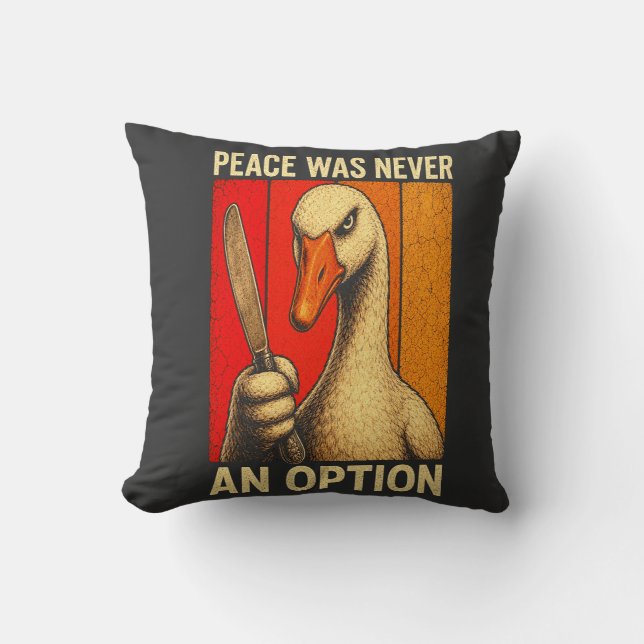 Vrede Was Nooit Een Optie Gans Retro Zonsondergang Kussen (Voorkant)
