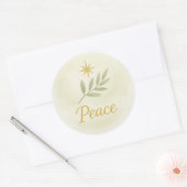 “Vrede” Watercolor Kerststicker Ronde Sticker (Envelop)