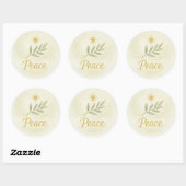 “Vrede” Watercolor Kerststicker Ronde Sticker (Vel)