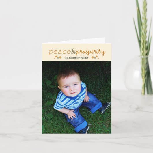 Vrede & Welvaart Feestdagen Kaart (Voorkant)