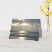 Vrede wil kalm-avond-oceaanfotocondoletie kaart (Gele Bloem)