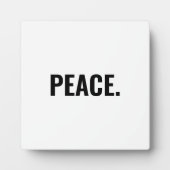 Vrede wit en zwart tekst minimalistische anti-oorl fotoplaat (Voorkant)
