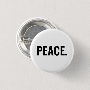 Vrede wit en zwart tekst minimalistische anti-oorl ronde button 3,2 cm