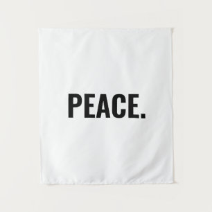 Vrede wit en zwart tekst minimalistische anti-oorl wandkleed