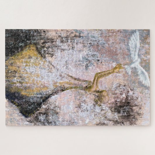 Vrede - Witte dove vrijheid - Abstract schilderen Legpuzzel (Horizontaal)