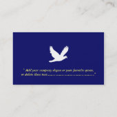 Vrede, witte duif, eenvoudig, koel visitekaartje (Achterkant)