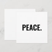 Vrede witte en zwarte tekst minimalistische kaart (Voorkant / Achterkant)