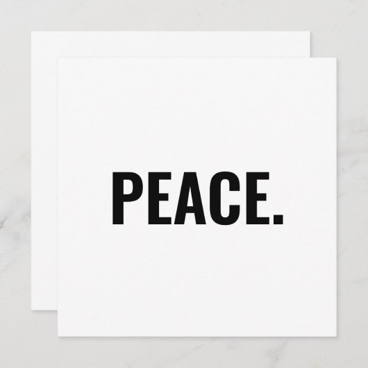 Vrede witte en zwarte tekst minimalistische kaart (Voorkant / Achterkant)