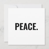 Vrede witte en zwarte tekst minimalistische kaart (Voorkant)