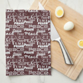 Vrede Woord Kunst Rood Theedoek (Quarter Fold)