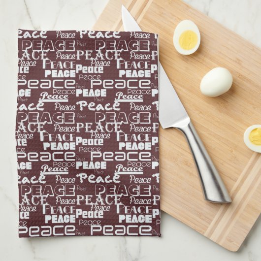 Vrede Woord Kunst Rood Theedoek (Quarter Fold)