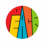 Vrede - Word Art Fotobeeldje Ornament<br><div class="desc">Peace Word Art - een funky retro 60s chic design met een heup "vandaag" draaien. Groovy geometrisch PEACE-ontwerp in gedurfde,  kleurrijke zestig geïnspireerde kleurenblokwoordkunst is een leuke manier om je uitgesproken anti-oorlogsactivist of je innerlijke vredelievende hippie uit te drukken. Maakt ook een cool en uniek geschenk!</div>