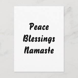 Vrede, zegeningen, Namaste. Zwart/Wit Briefkaart