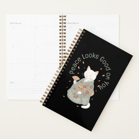 Vrede ziet er goed uit - Kimono geklede kat Planner (Display)