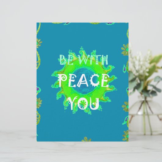 Vrede zij met u Art Print Briefhoofd (Staand voorkant)