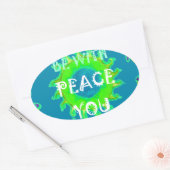 Vrede zij met u Art Print Ovale Sticker (Envelop)
