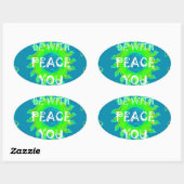 Vrede zij met u Art Print Ovale Sticker (Vel)