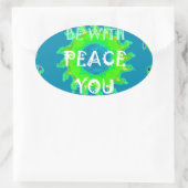 Vrede zij met u Art Print Ovale Sticker (Tas)