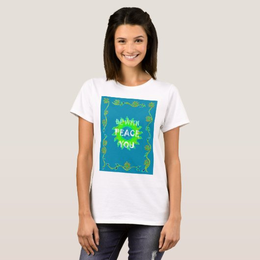 Vrede zij met u Art Print T-shirt (Voorkant volledig)