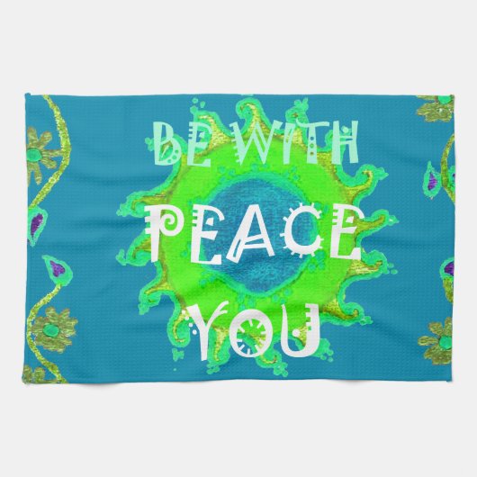 Vrede zij met u Art Print Theedoek (Horizontaal)