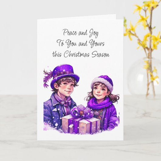 Vrede zij met U en de Uwe | Kerstmis Kaart (Gele Bloem)