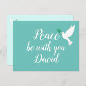 Vrede zij met u gepersonaliseerde boodschap briefkaart (Voorkant / Achterkant)