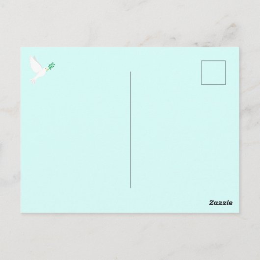 Vrede zij met u gepersonaliseerde boodschap briefkaart (Achterkant)