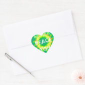 Vrede zij met u: Inspirerend groen en geel Hart Sticker (Envelop)