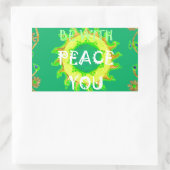 Vrede zij met u: Inspirerend groen en geel Rechthoekige Sticker (Tas)