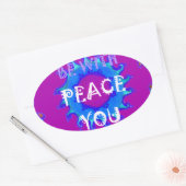 Vrede zij met u Inspirerend print Ovale Sticker (Envelop)