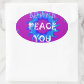 Vrede zij met u Inspirerend print Ovale Sticker (Tas)