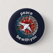 Vrede zij met u ronde button 5,7 cm (Voorkant)