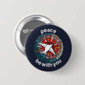Vrede zij met u ronde button 5,7 cm (Voorkant /achterkant)