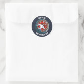 Vrede zij met u ronde sticker (Tas)
