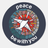 Vrede zij met u ronde sticker (Voorkant)