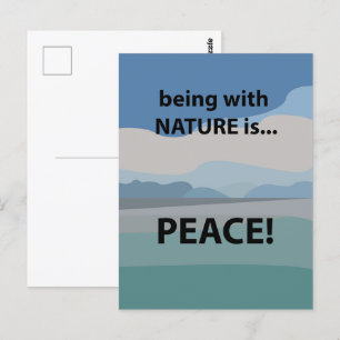 Vrede zijn met de natuur is vrede briefkaart