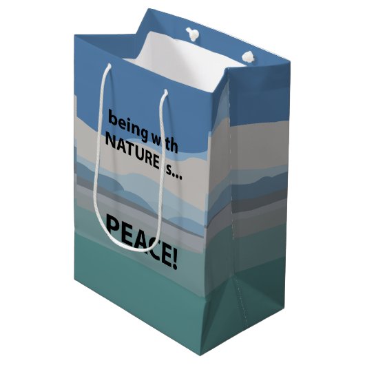 Vrede zijn met de natuur is vrede  medium cadeauzakje (Voorkant Gekanteld)