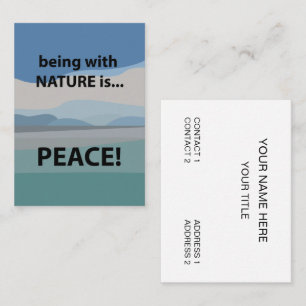Vrede zijn met de natuur is vredereizen visitekaartje