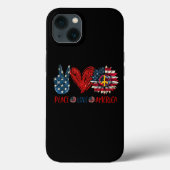 Vrede Zonnebloem Liefde Amerikaanse vlag 4th of Ju Case-Mate iPhone Case (Achterkant)