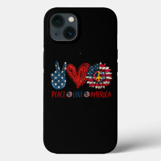 Vrede Zonnebloem Liefde Amerikaanse vlag 4th of Ju Case-Mate iPhone Case
