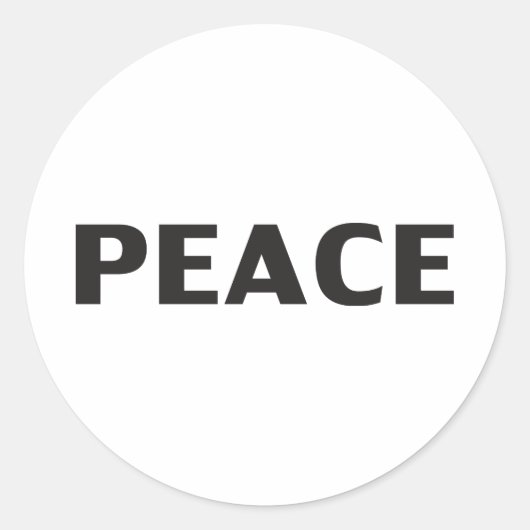 Vrede zwart wit eenvoudig modern ronde sticker (Voorkant)