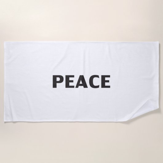 Vrede zwart wit eenvoudig strandlaken (Voorkant)