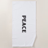 Vrede zwart wit eenvoudig strandlaken (Voorkant)