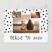 Vrede Zwart Wit Patroon 3 Foto Collage Feestdagenkaart (Voorkant)
