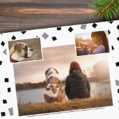 Vrede Zwart Wit Patroon 3 Foto Collage Feestdagenkaart