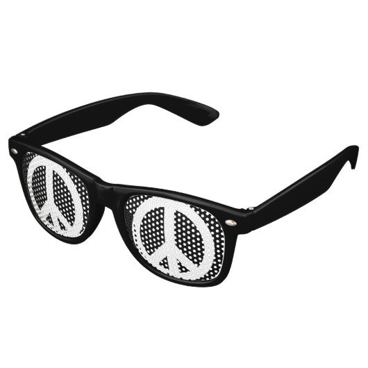 Vrede Zwart & Wit Retro Zonnebril (Gekanteld)