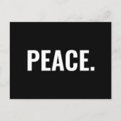 Vrede zwart-wit tekst minimalistische anti-oorlog briefkaart (Voorkant)
