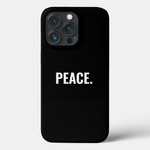 Vrede zwart-wit tekst minimalistische anti-oorlog Case-Mate iPhone case