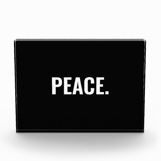 Vrede zwart-wit tekst minimalistische anti-oorlog fotoblokken (Voorkant)