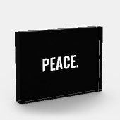 Vrede zwart-wit tekst minimalistische anti-oorlog fotoblokken (Links)